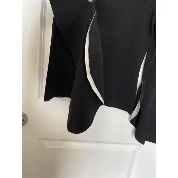 Anthropologie Milly NYC Black Knit Sweater Top Chic French Dramatic Sleeve Med - Picture 7 of 14